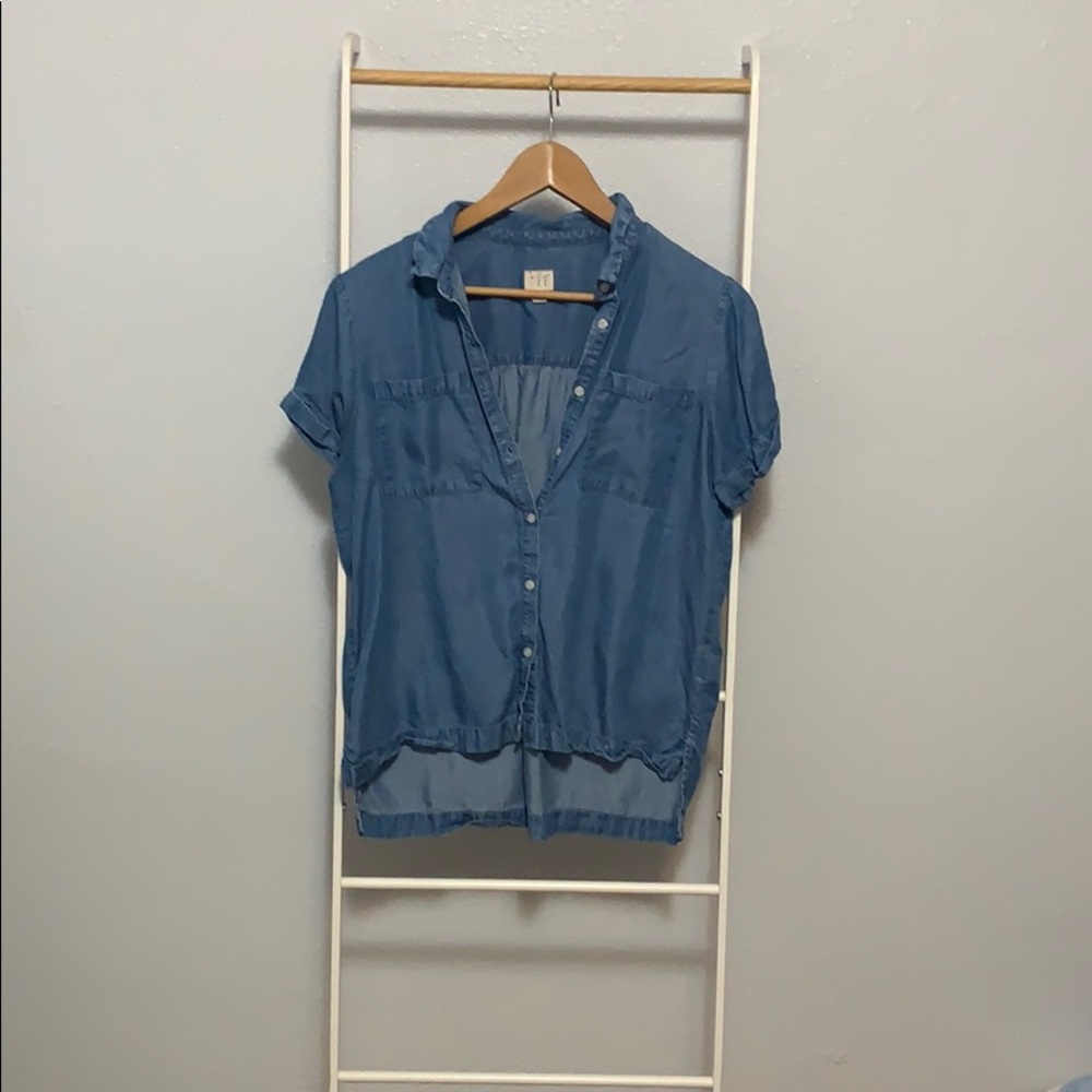 A new day denim short sleeve shirt